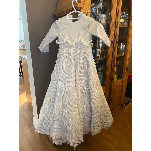 Junior bridesmaid or flower girl lace and tulle long dress size small - Picture 10 of 12